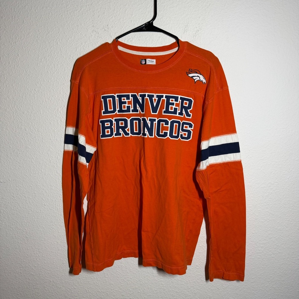 Denver Broncos Shirt Mens Medium Orange Team Apparel NFL Football Team Logo‎